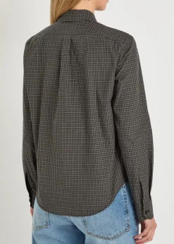 Sophie checked cotton-poplin shirt