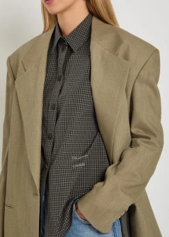 Sophie checked cotton-poplin shirt