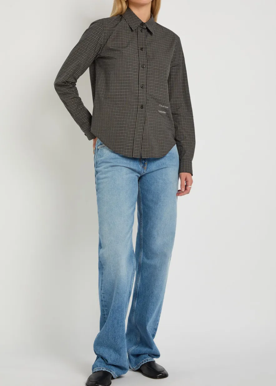 Sophie checked cotton-poplin shirt