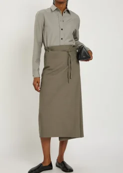 Sophie wool and silk-blend shirt