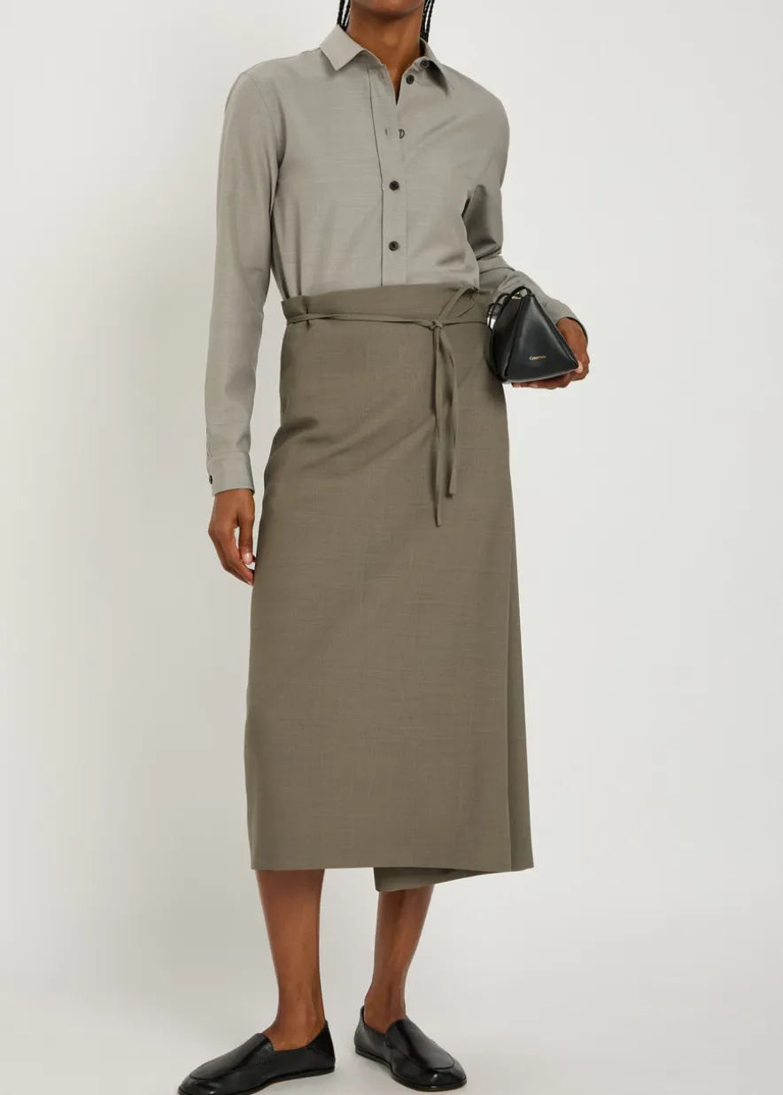 Sophie wool and silk-blend shirt