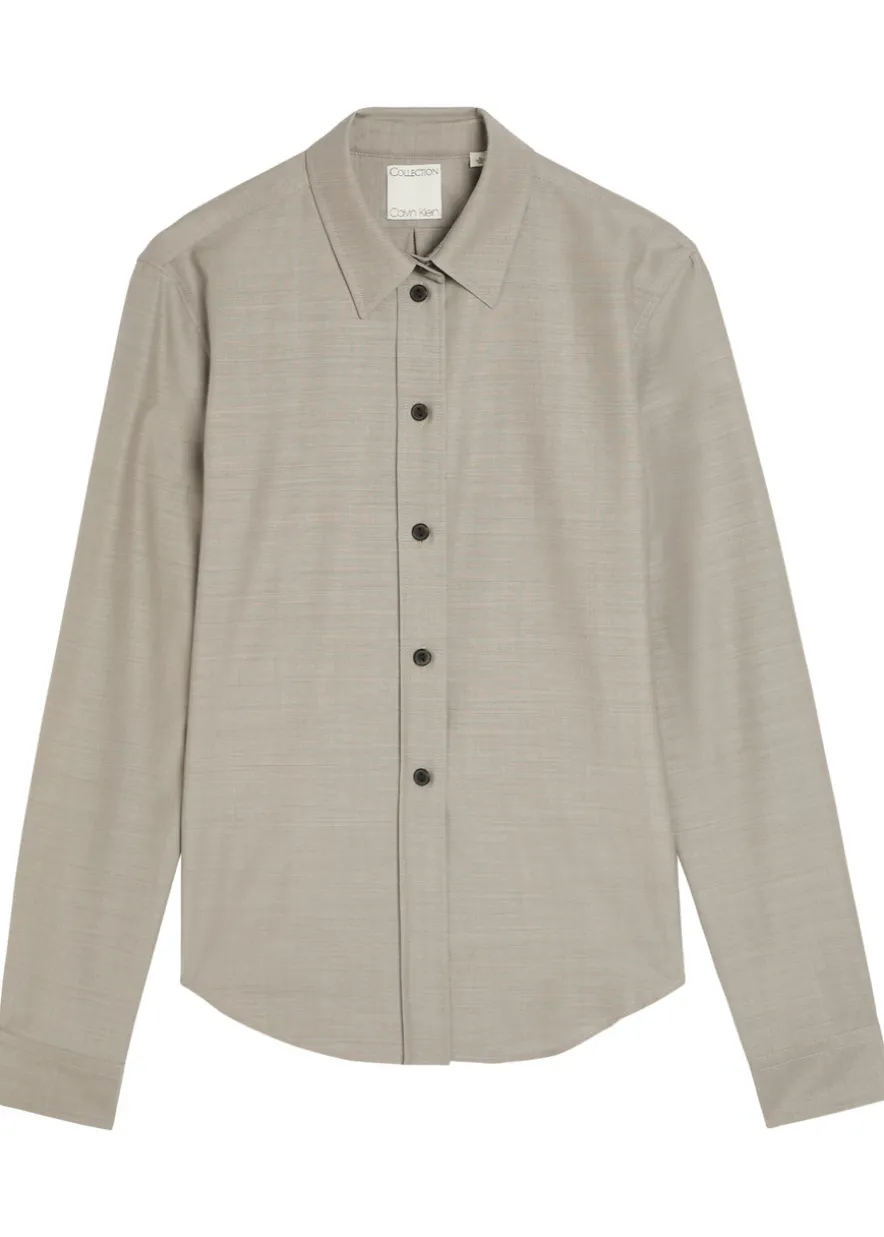 Sophie wool and silk-blend shirt