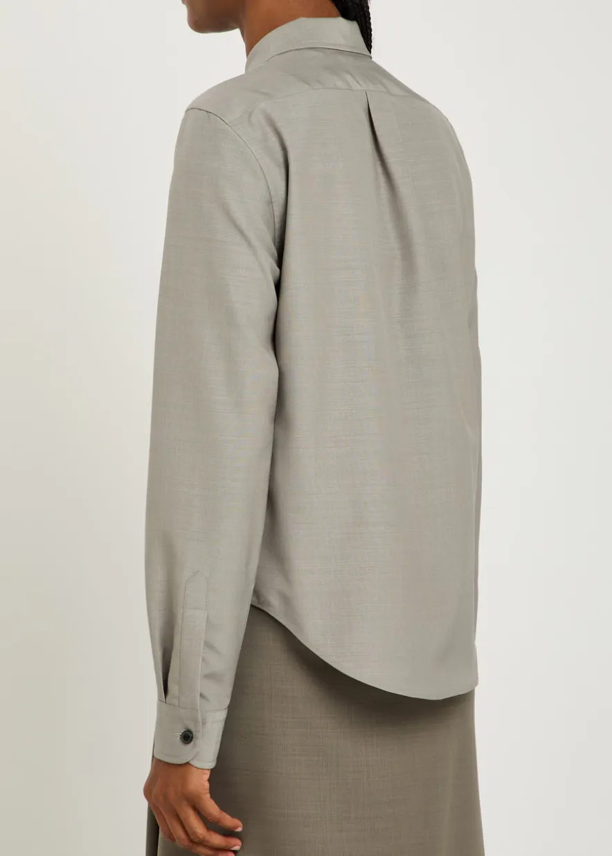 Sophie wool and silk-blend shirt