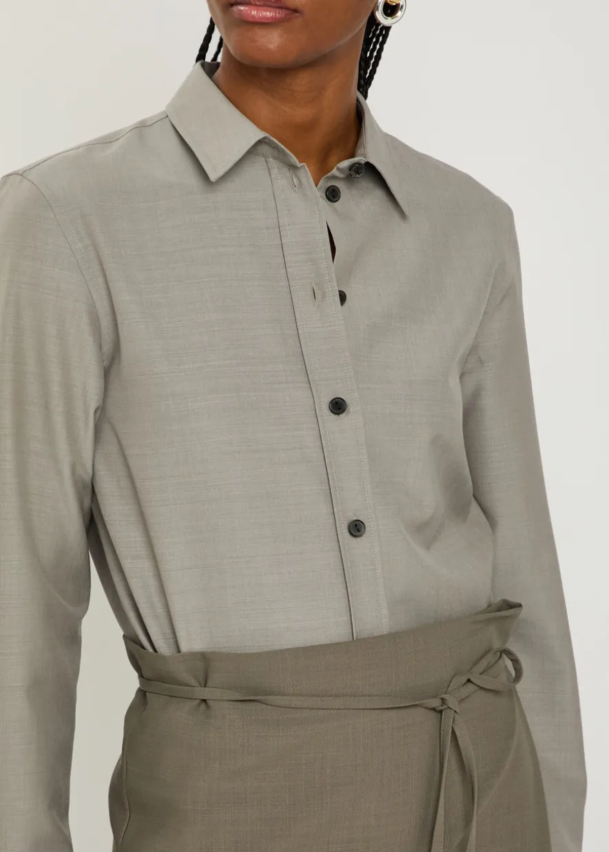 Sophie wool and silk-blend shirt