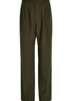 Soprano pleated straight-leg woven trousers