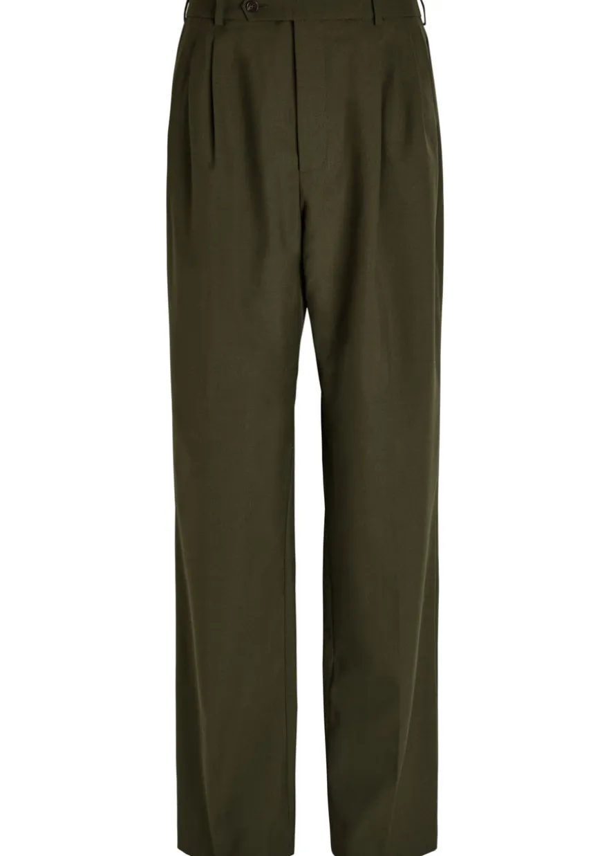 Soprano pleated straight-leg woven trousers