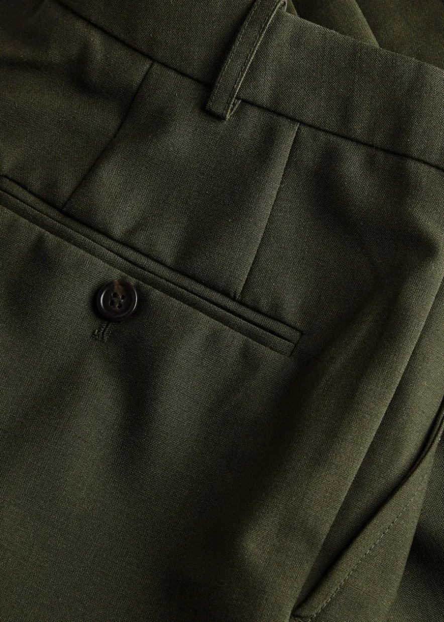 Soprano pleated straight-leg woven trousers