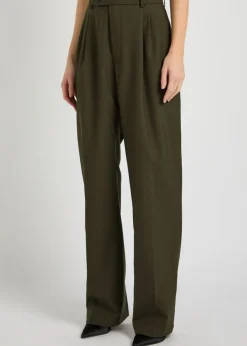 Soprano pleated straight-leg woven trousers