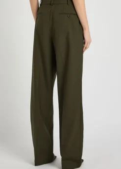 Soprano pleated straight-leg woven trousers