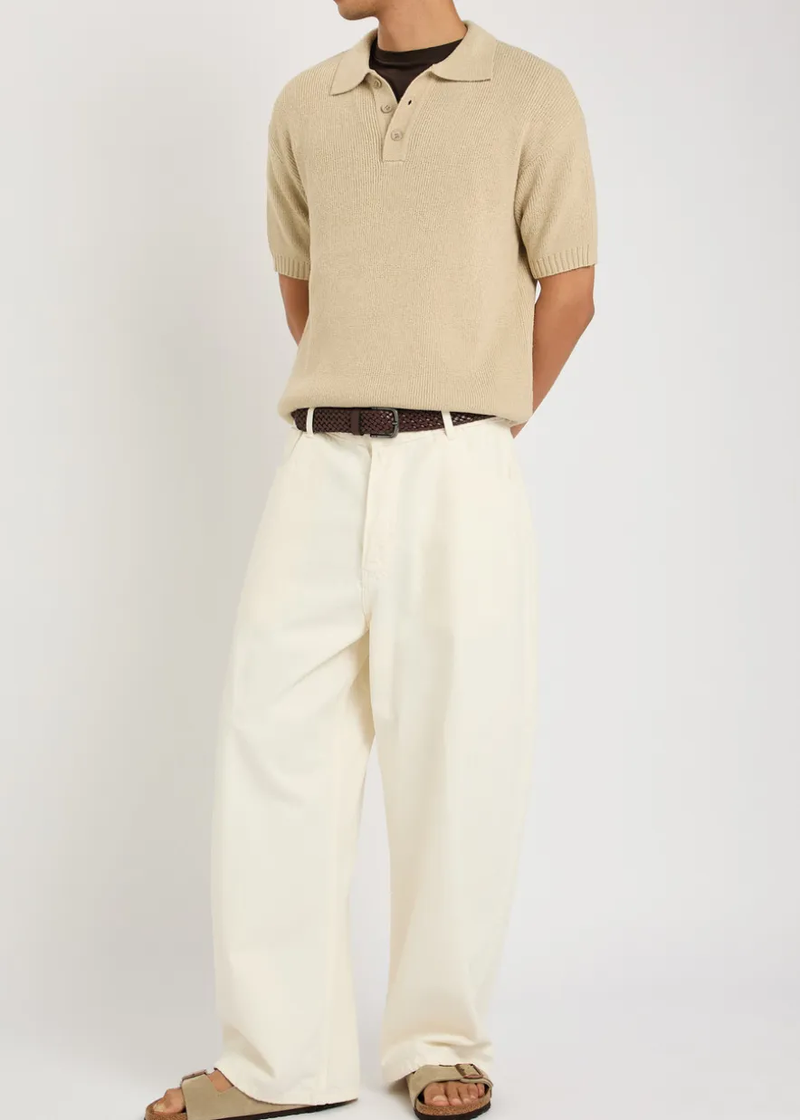 Sorelle ribbed knit polo shirt