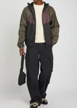 Sormiou packable hooded nylon windbreaker jacket
