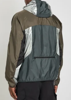 Sormiou packable hooded nylon windbreaker jacket