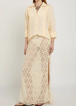 Soul open-knit cotton maxi skirt