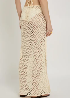 Soul open-knit cotton maxi skirt