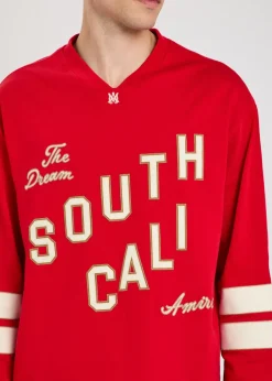 South Cali appliquéd cotton football T-shirt