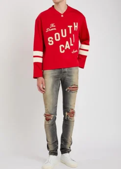 South Cali appliquéd cotton football T-shirt