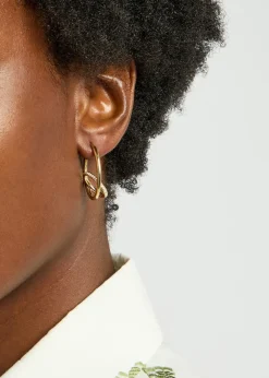 Spiralis pavé 14kt gold vermeil hoop earrings