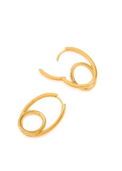 Spiralis pavé 14kt gold vermeil hoop earrings