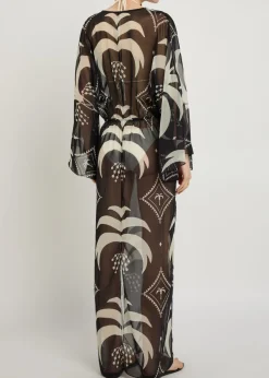 Spiritual Healers patterned georgette maxi kaftan