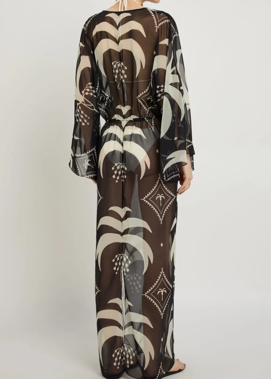 Spiritual Healers patterned georgette maxi kaftan