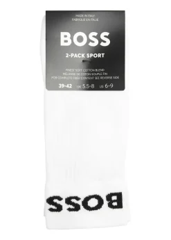Sport logo cotton-blend socks - set of two