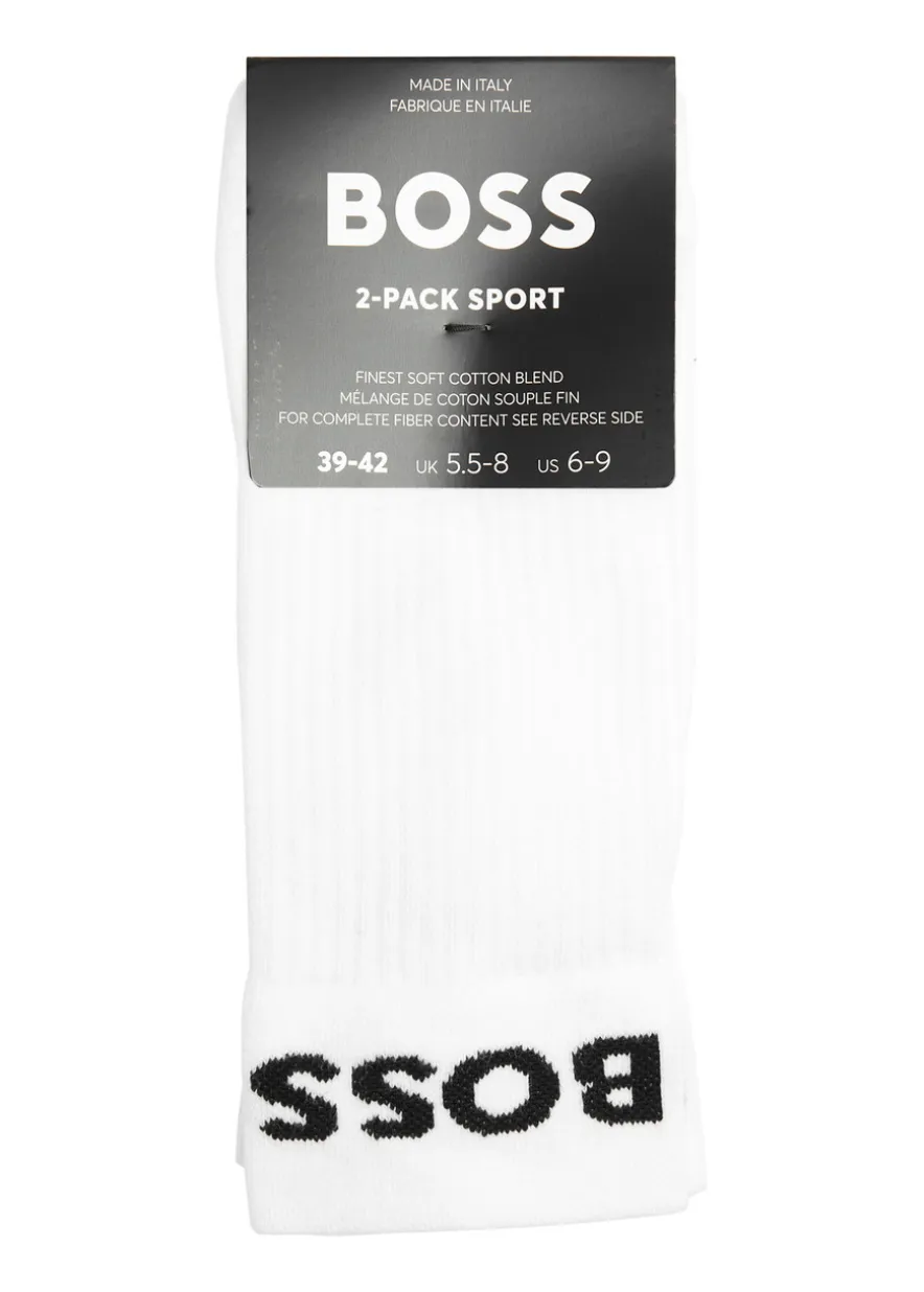 Sport logo cotton-blend socks - set of two
