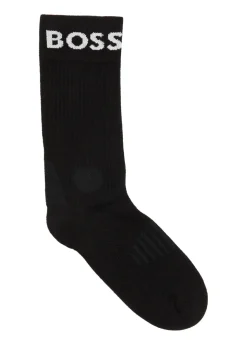 Sport logo cotton-blend socks - set of two