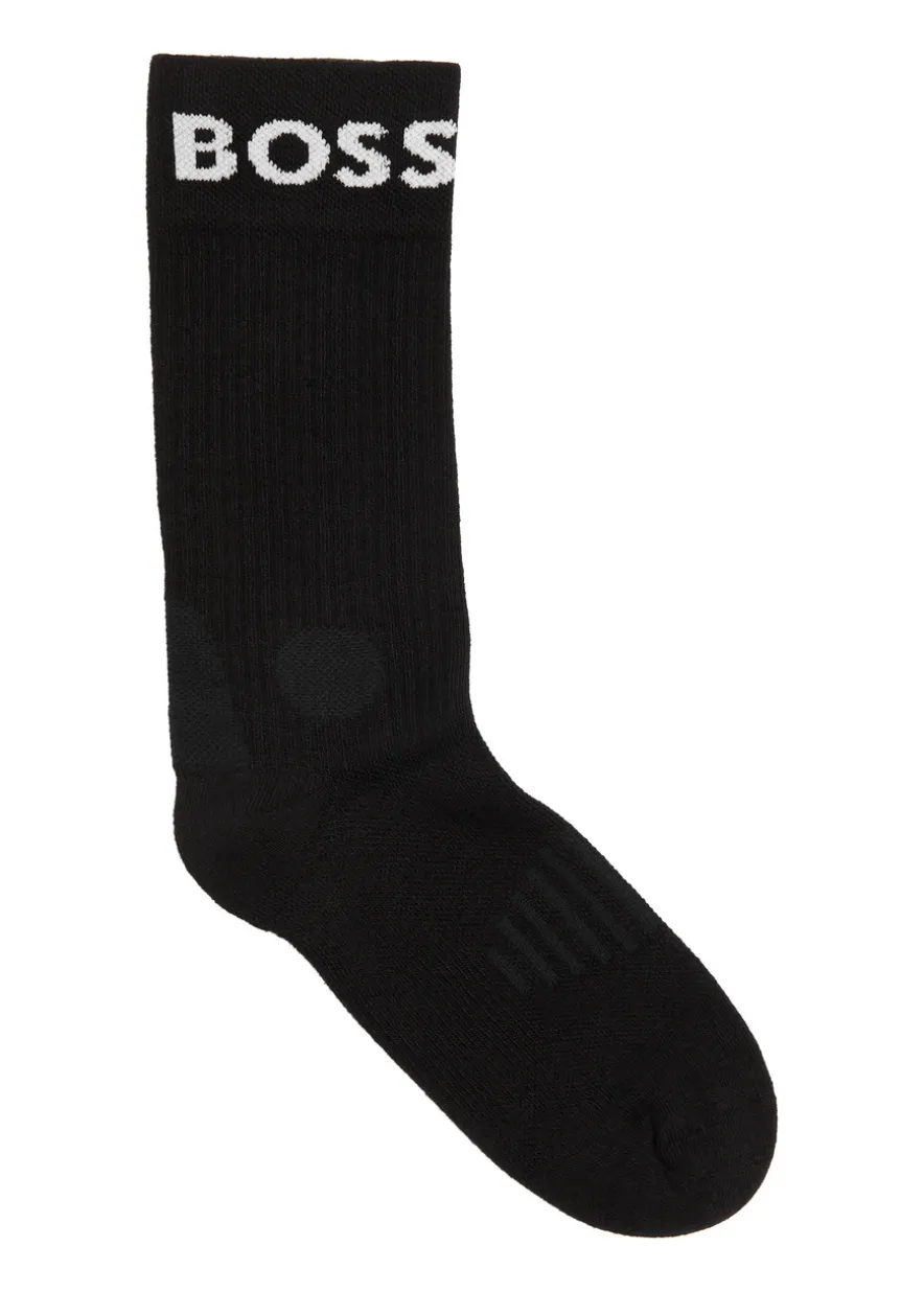 Sport logo cotton-blend socks - set of two