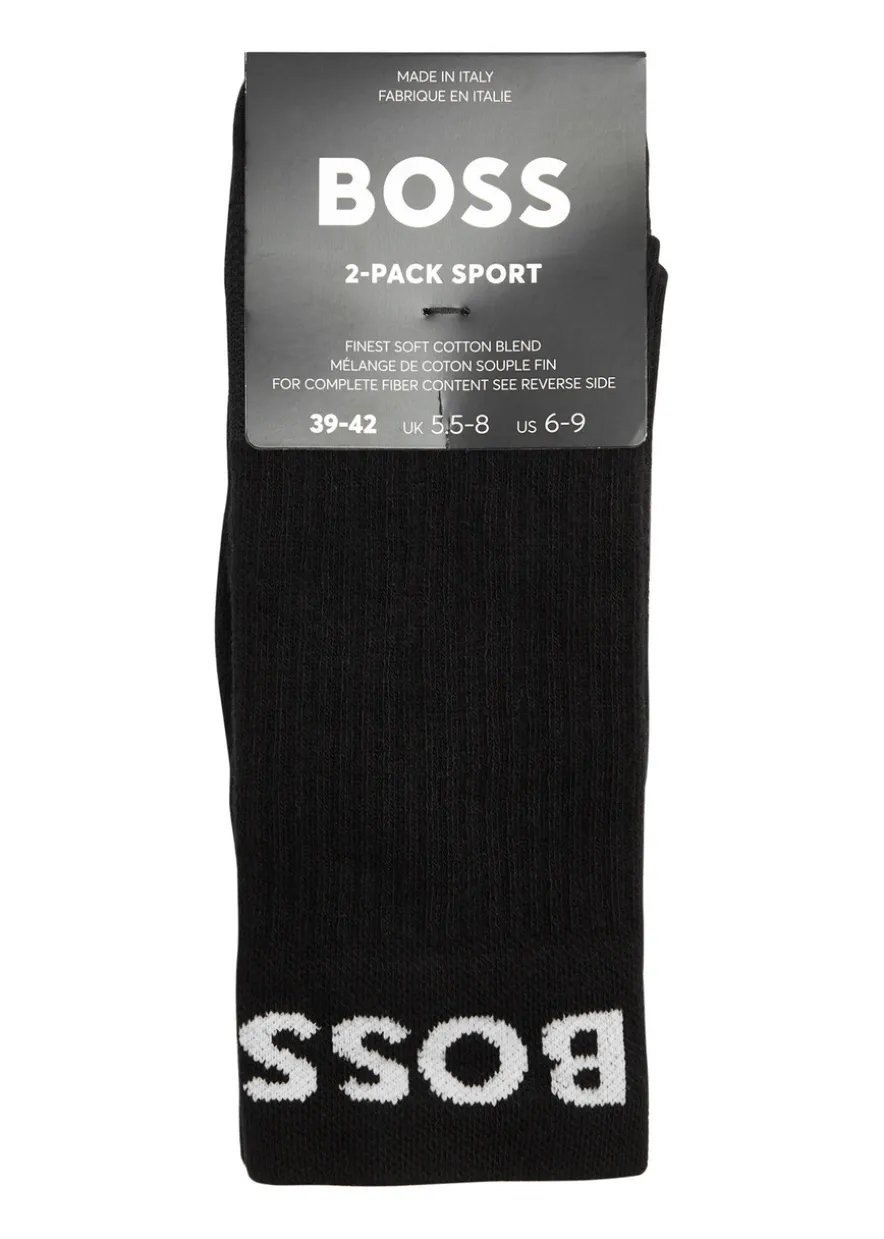 Sport logo cotton-blend socks - set of two