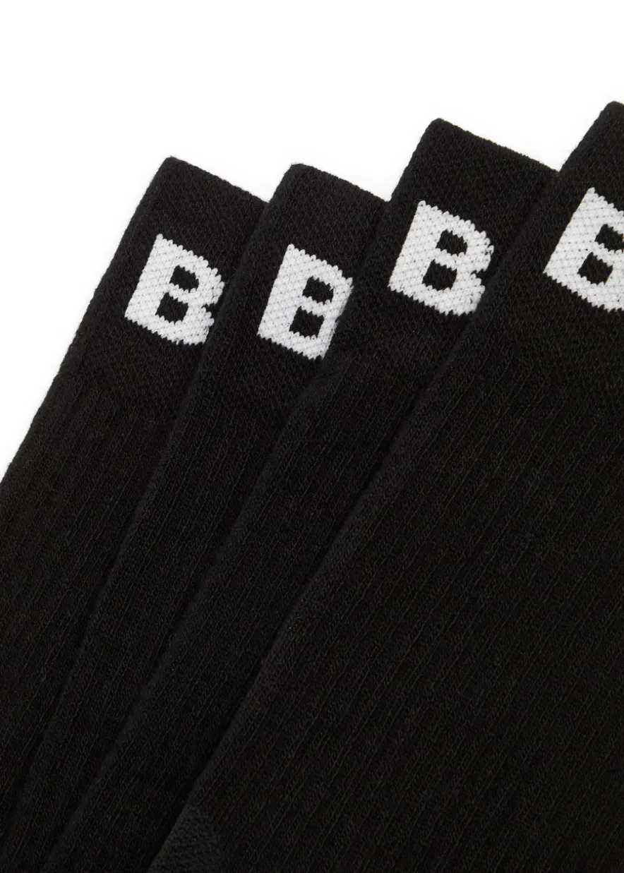 Sport logo cotton-blend socks - set of two