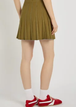 Sport pleated knit mini tennis skirt