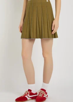 Sport pleated knit mini tennis skirt