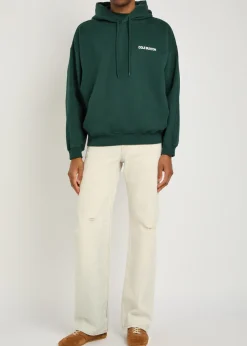 Sportswear hooded printed cotton sweatshirt