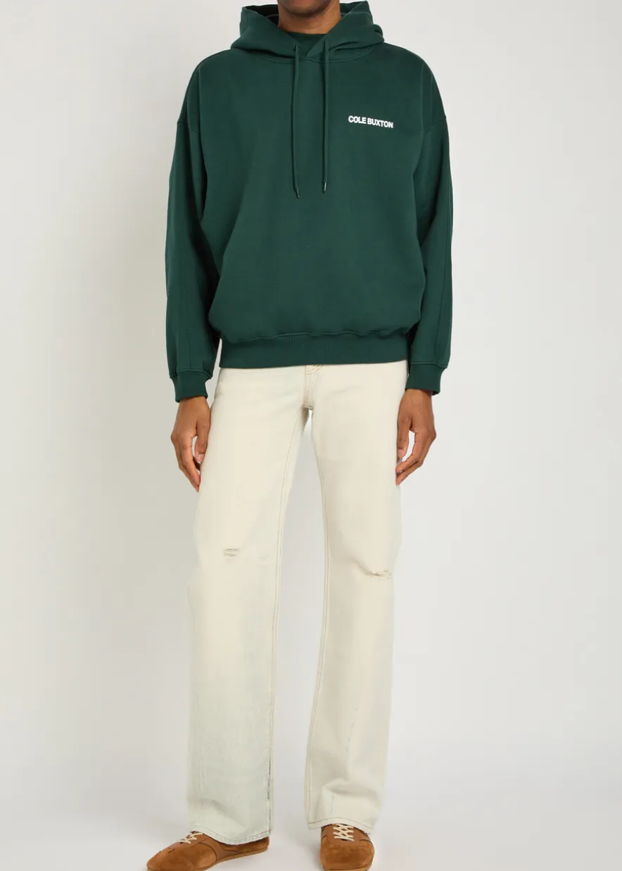 Sportswear hooded printed cotton sweatshirt