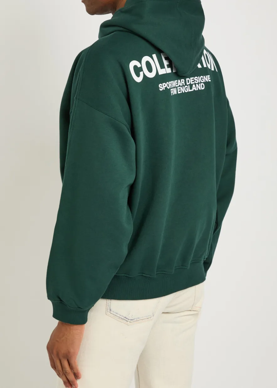 Sportswear hooded printed cotton sweatshirt