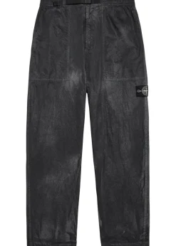 Sprayed straight-leg nylon trousers