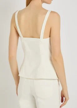 Square-neck denim top