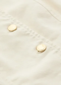 Square-neck denim top