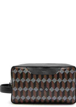 Square 26 printed leather pouch