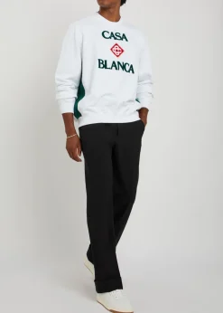 Stacked terry-logo cotton sweatshirt