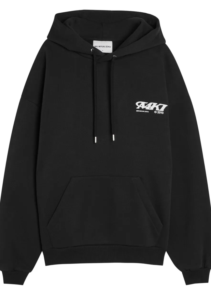 Stack hooded cotton-blend sweatshirt