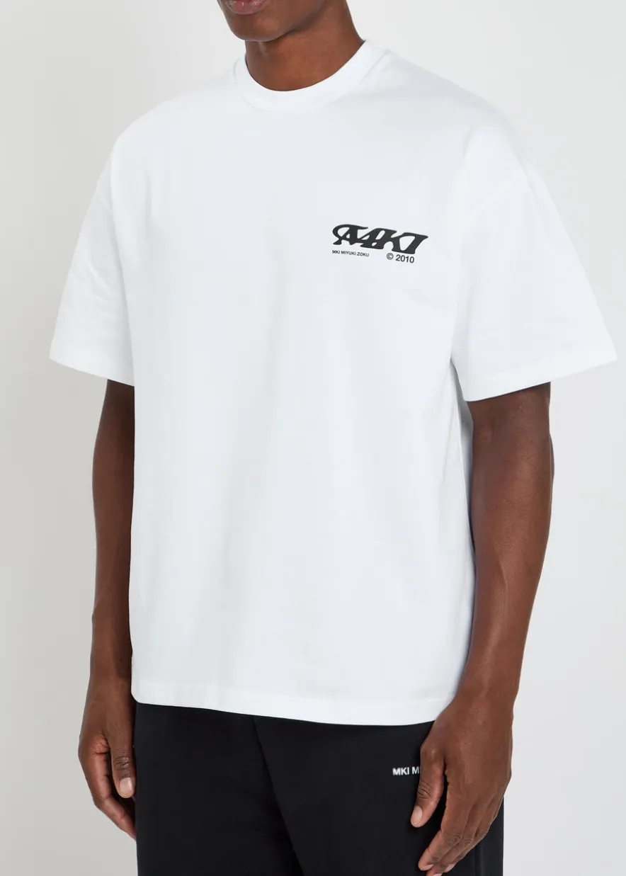 Stack printed cotton T-shirt