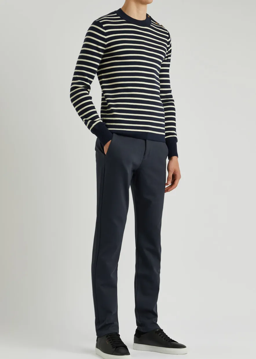Stafford slim-leg jersey trousers