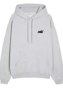 Stamp logo-print hooded cotton-blend sweatshirt