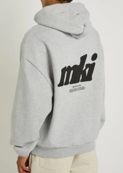 Stamp logo-print hooded cotton-blend sweatshirt