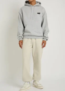 Stamp logo-print hooded cotton-blend sweatshirt