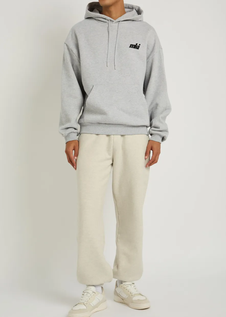 Stamp logo-print hooded cotton-blend sweatshirt