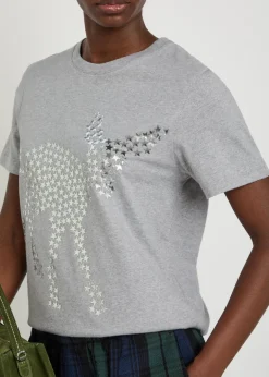 Star-appliquéd cotton T-shirt