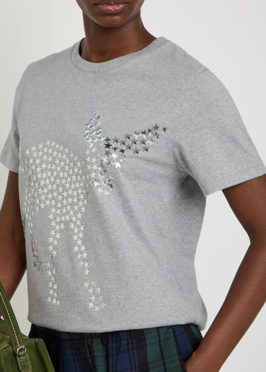 Star-appliquéd cotton T-shirt