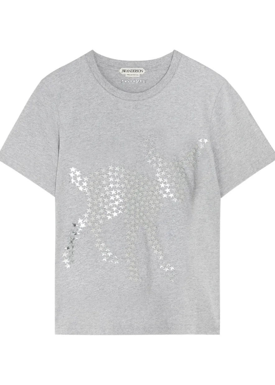 Star-appliquéd cotton T-shirt